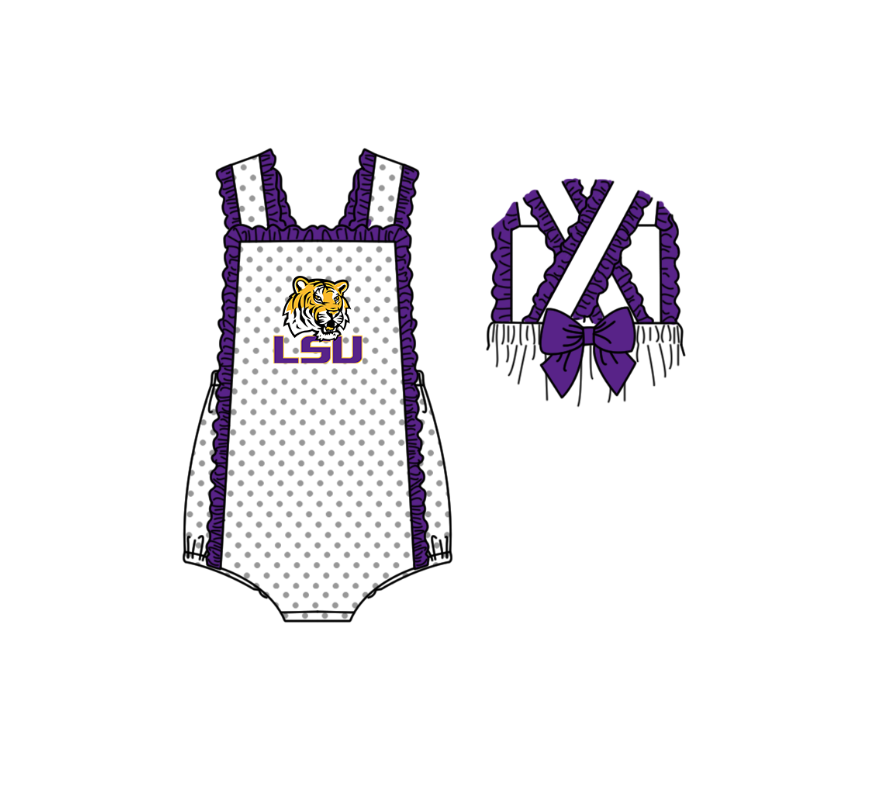 CUSTOM MOQ 5 Sibling Boys Baby Girls Purple Top Ruffles Shorts Clothes Set Knee Length Dress Rompers