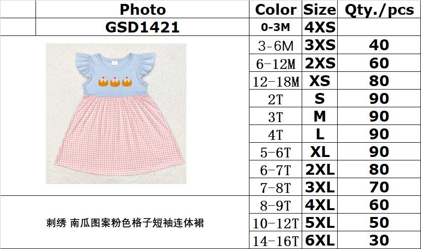 RTS no moq  GSD1421  Baby girl  summer clothes short sleeves top kids dress