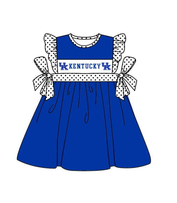 CUSTOM MOQ 5 Sibling Boys Baby Girls Blue Polka Dots Top Shorts Clothes Set Knee Length Dress Rompers
