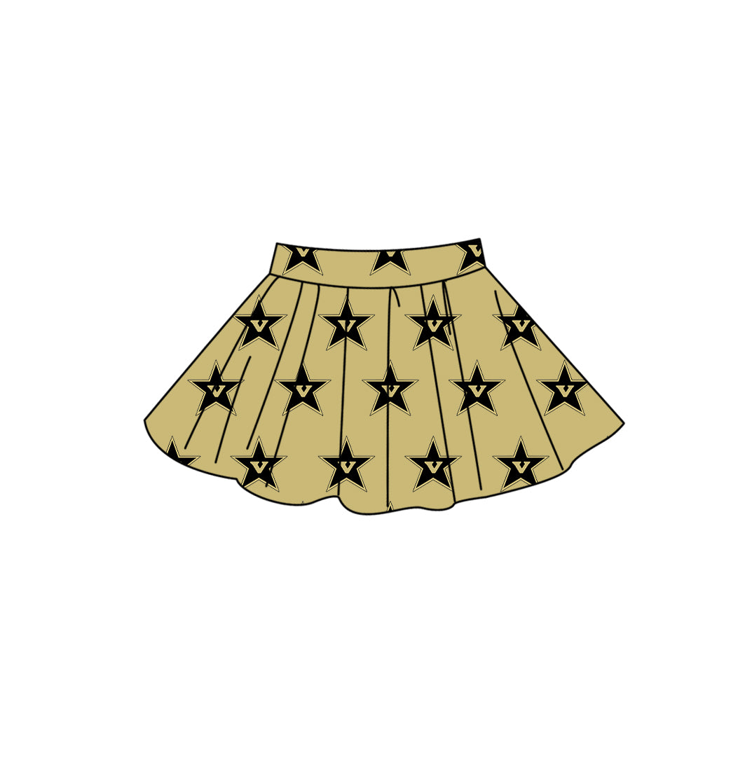 CUSTOM MOQ 5 summer teams Baby Girls Summer Casual Solid Color Summer Team Skirt