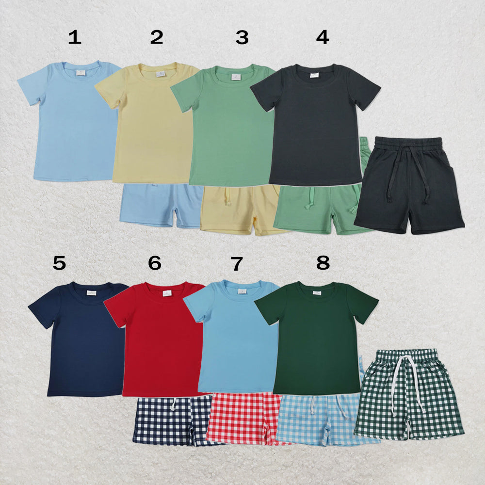 RTS Sibling Baby Boys Short Sleeve Shirts Top Pockets Shorts Pajamas Clothes Sets