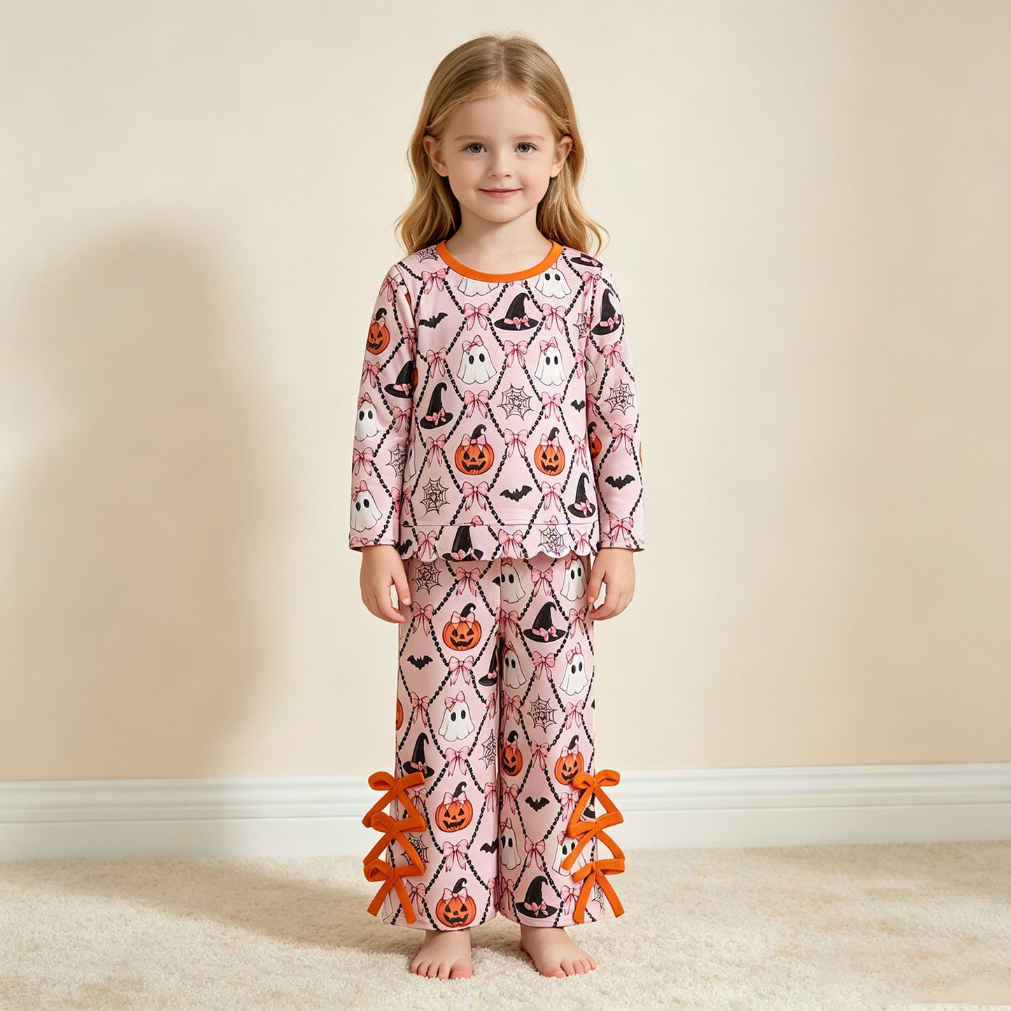 RTS NO MOQ milk silk GLP3321 Baby Girls Colorful Flowers Pocket Hoodie Top Pant Set