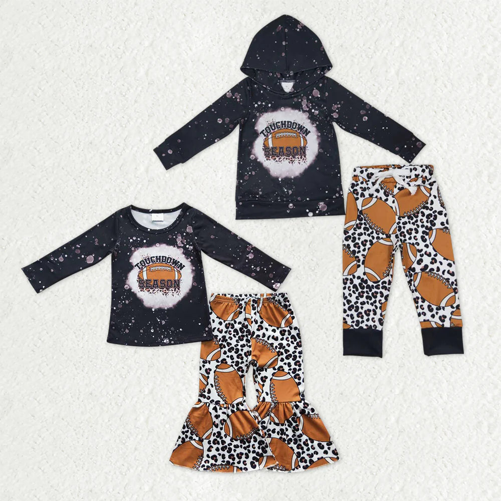 12.22 RTS Sibling Baby Boys Girls Touch Down Season Footballs Top Pants Team Clothes Sets