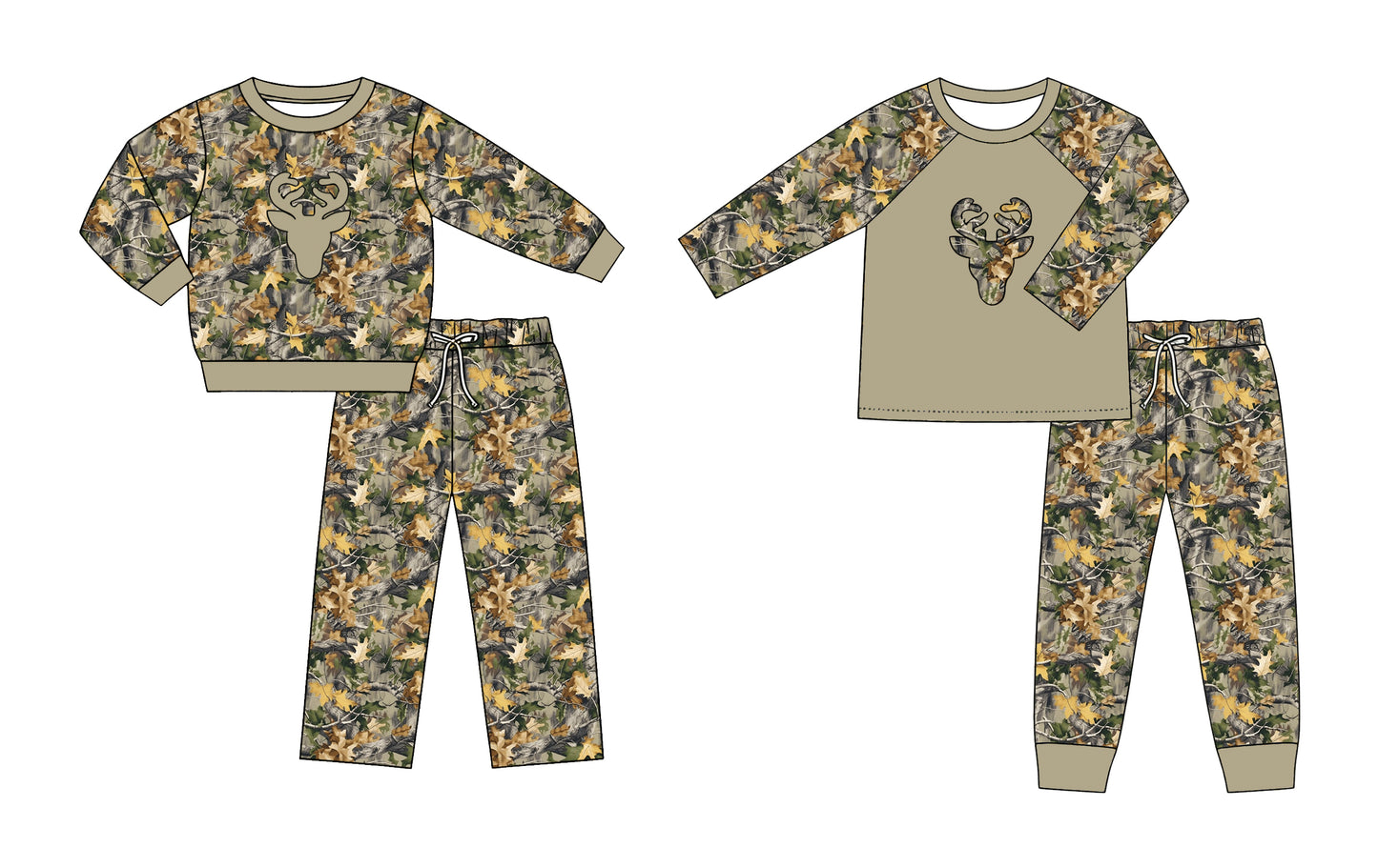 5.8 Pre order No Moq Baby Boys Camo Long Sleeve Top Pants Set