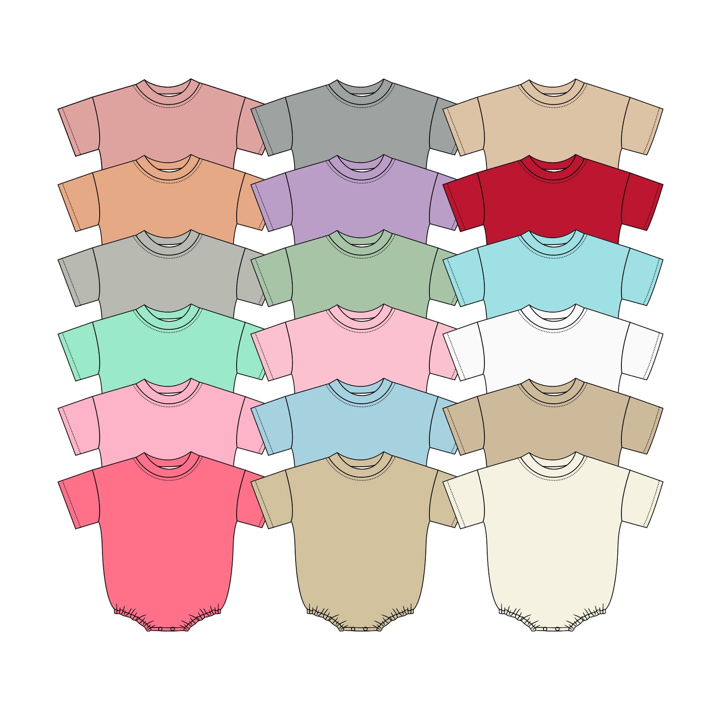 4.29 Pre Order No moq Summer Baby Kids Short Sleeve Solid Color Rompers