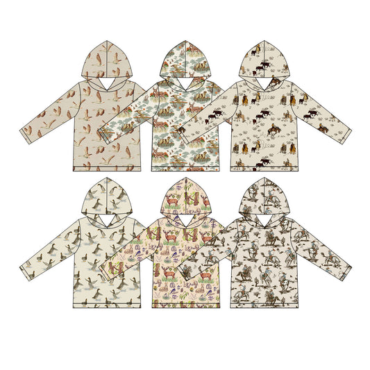 5.11 Pre order No Moq Baby Boys Long Sleeve Plaid Hunting Hoodies Top
