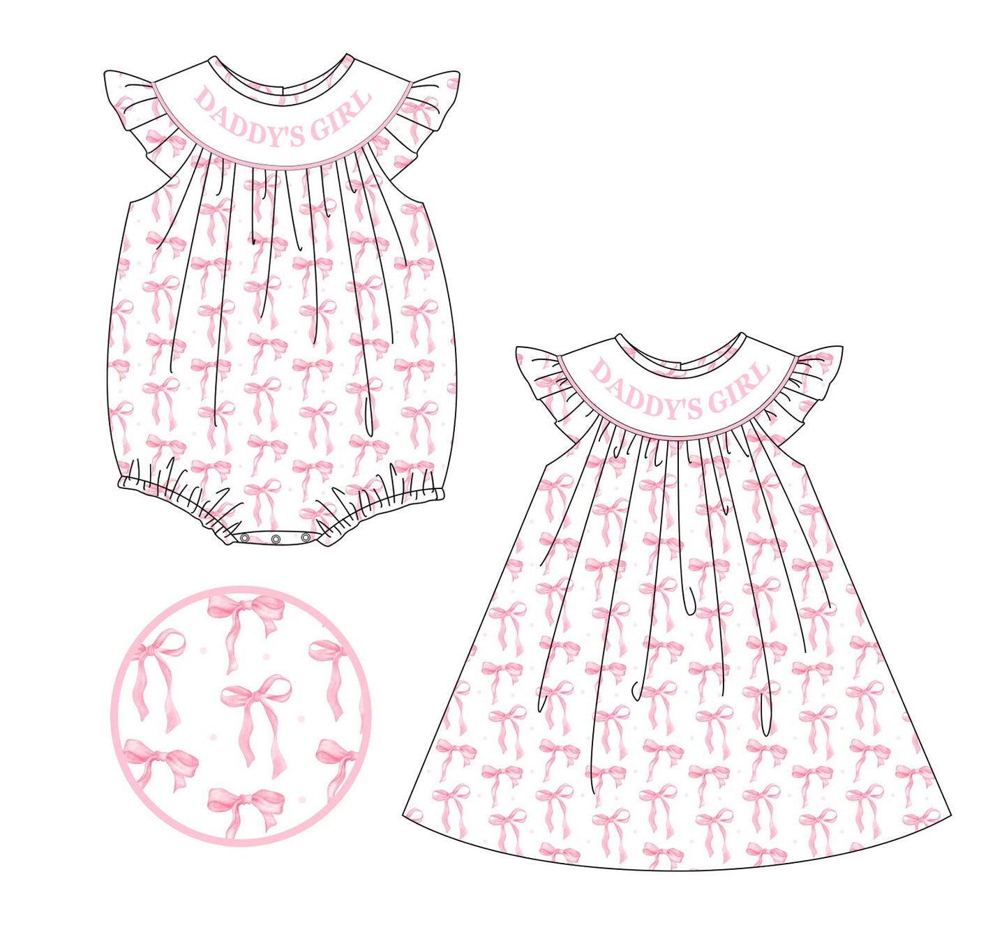 Daddy's Girl Pink Bow Baby Kids Summer Dresses Girls Clothing Floral Print Cotton Dress for Little Girls