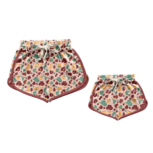 Adults women and  Baby Girls Red Camouflage Summer Shorts Bottoms Preorder  SS0399+SS0401