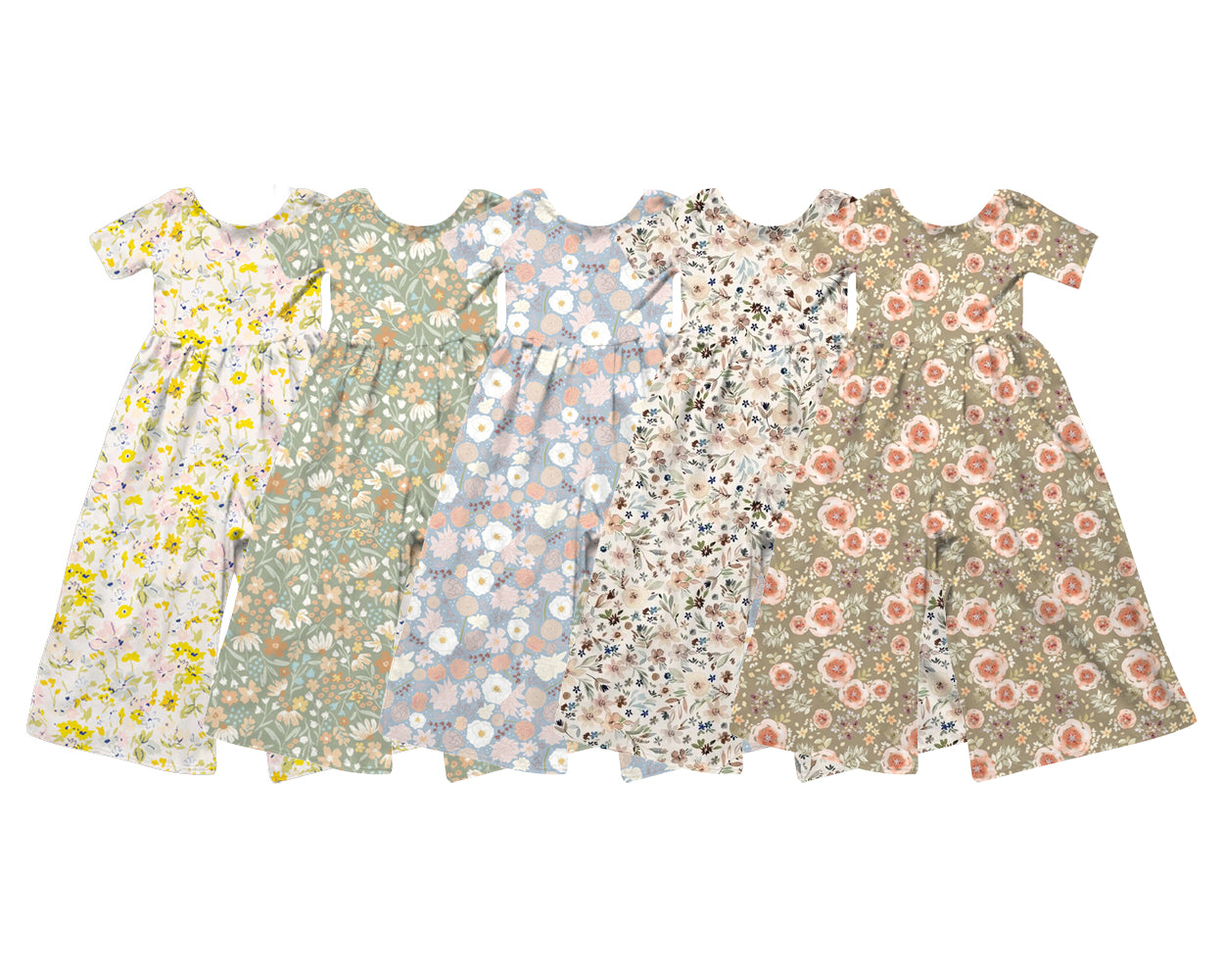 4.16 Pre order No Moq Baby Girls Short Sleeve Colorful Flowers Jumpsuits