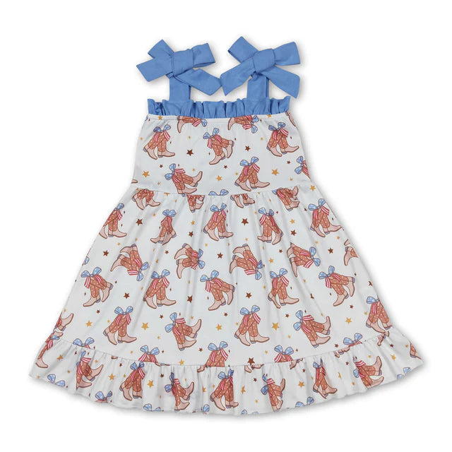 RTS Sibling Straps popsicle bow flag girls ruffle 4th of july dresses