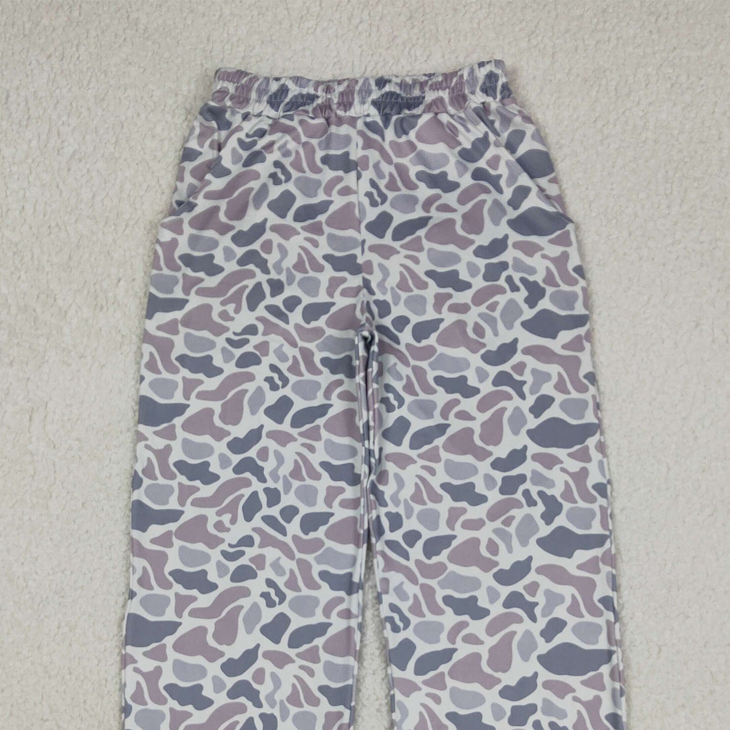 P0994 RTS NO MOQ （In stock）Grey camo pocket adult women pants