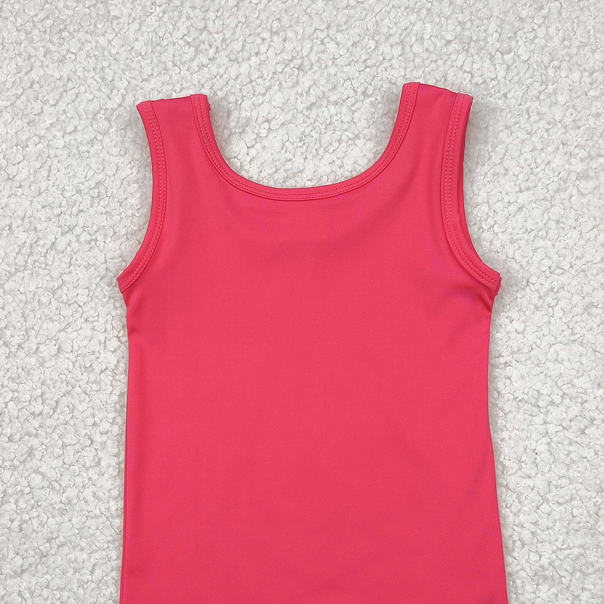 4.11 GT0991 RTS NO MOQ Baby Girls Summer Yoga Tank Top Baby Girls Hot Pink Sleeveless Tank Active Top
