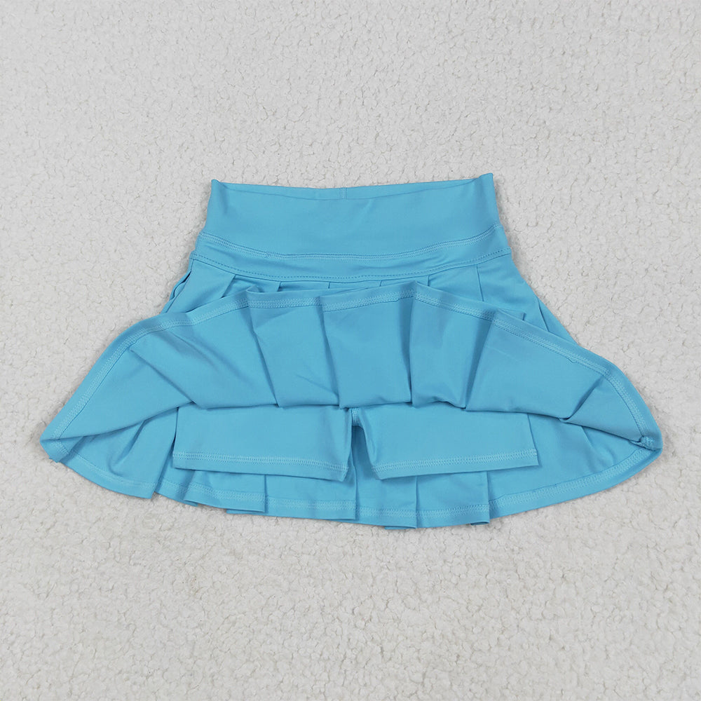 7.23  GLK0082 RTS NO MOQ Baby Girls Summer Yoga Skirt Baby Girls Blue Yoga Active Wear Skirt