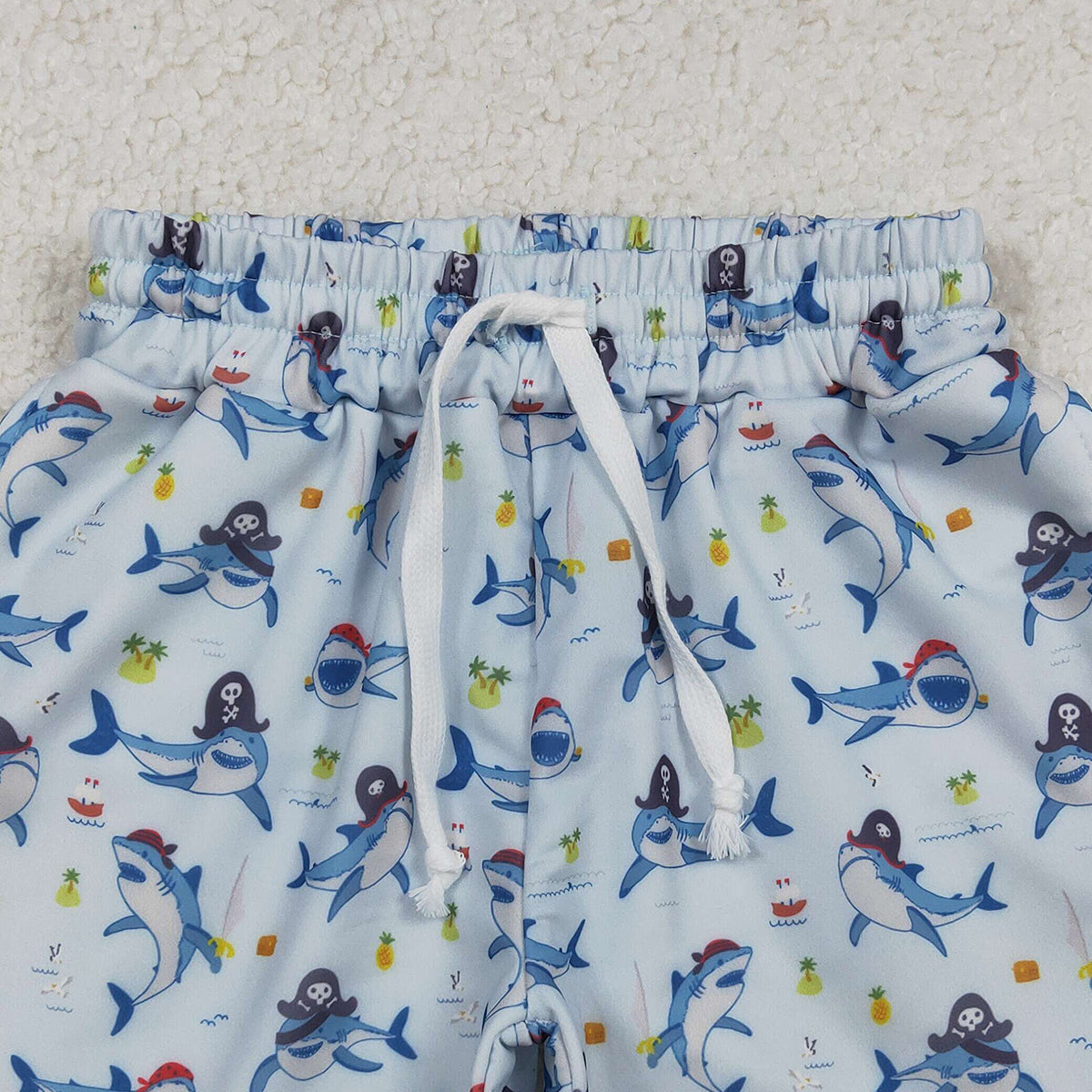 12.27 RTS NO MOQ （In stock）S0586 Baby Boys Summer Shorts Baby Boys Sea World Sharks Swimming Trunks Bottom