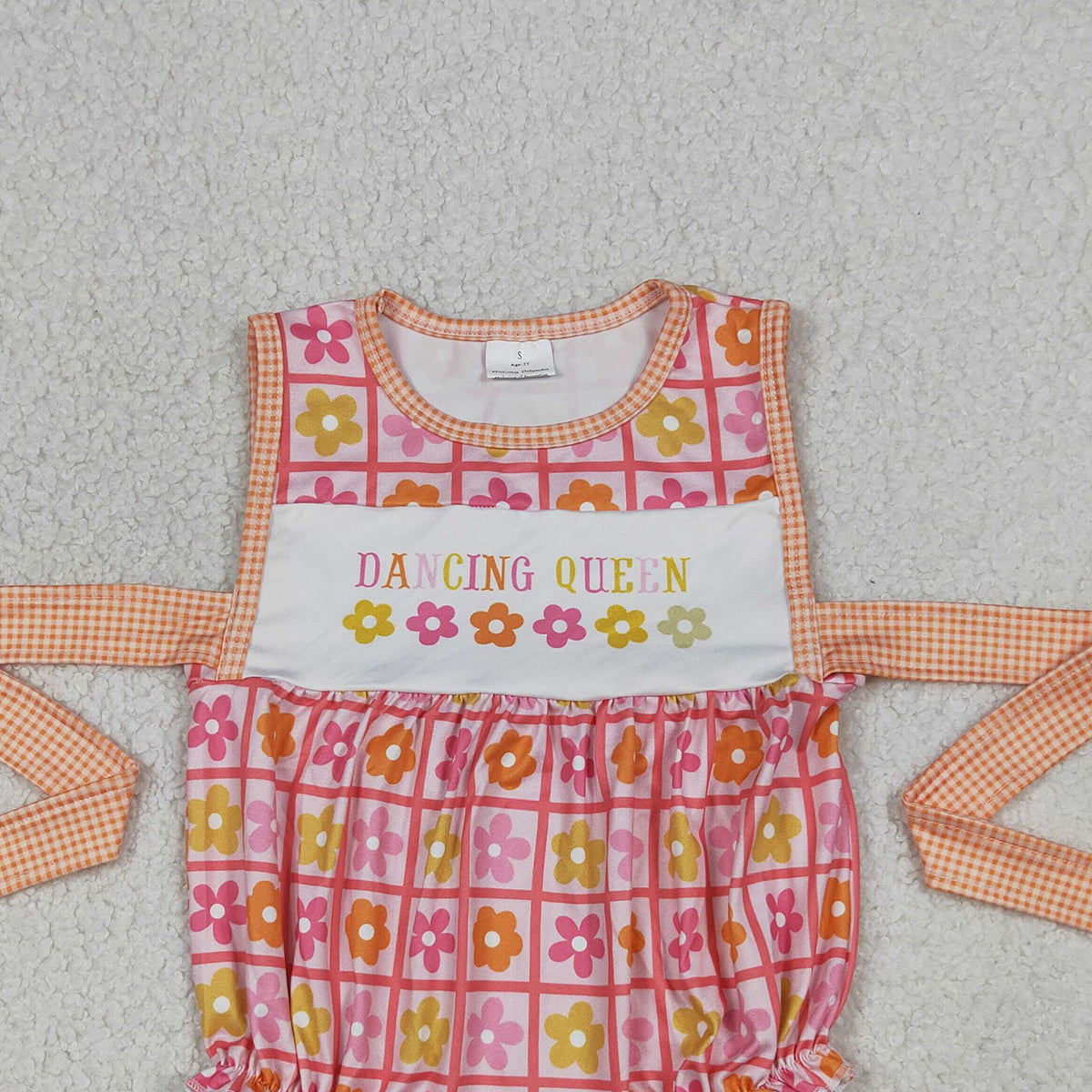 4.14 SR4018 RTS NO MOQ （In stock）Sleeveless dancing queen floral baby girls romper