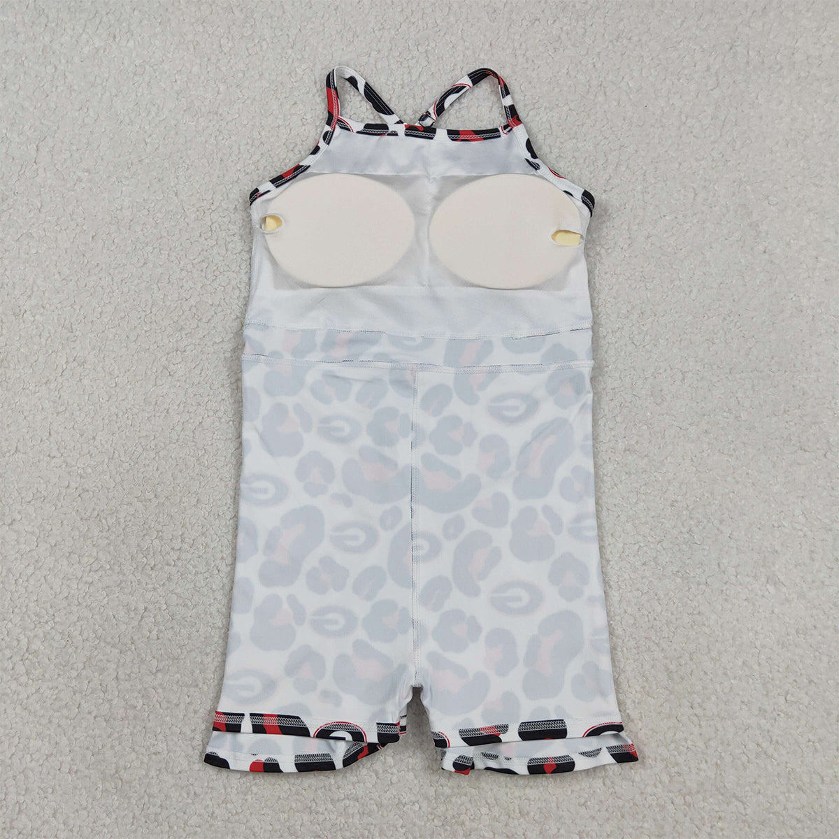3.10 RTS NO MOQ （In stock）GSD3632 Kids Fashion Clothes Baby Girls Sleeveless Black Red Leopard Team Yoga Active Shorts Knee Length Dress
