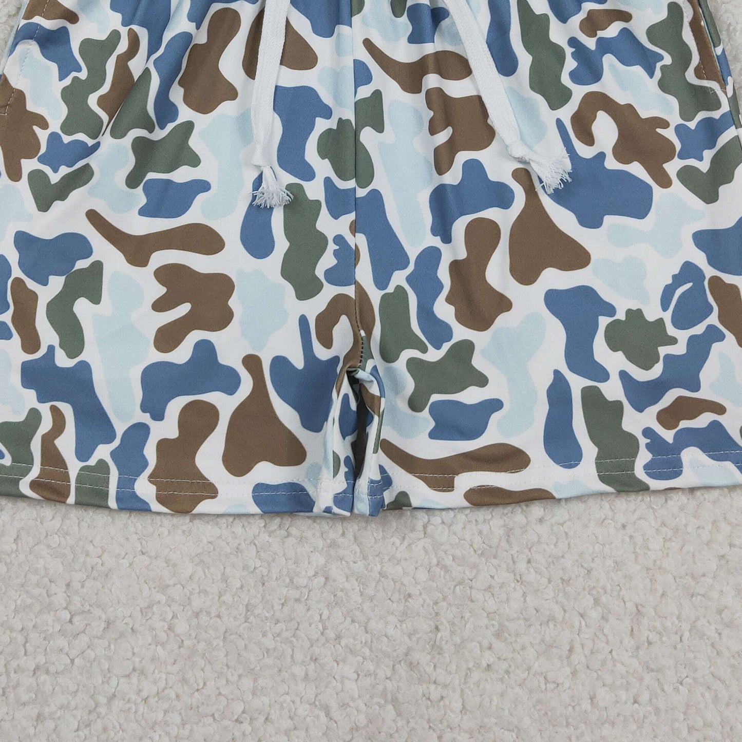 SS0873 RTS NO MOQ （In stock ）Blue camo pockets kids boys summer shorts  Reviews