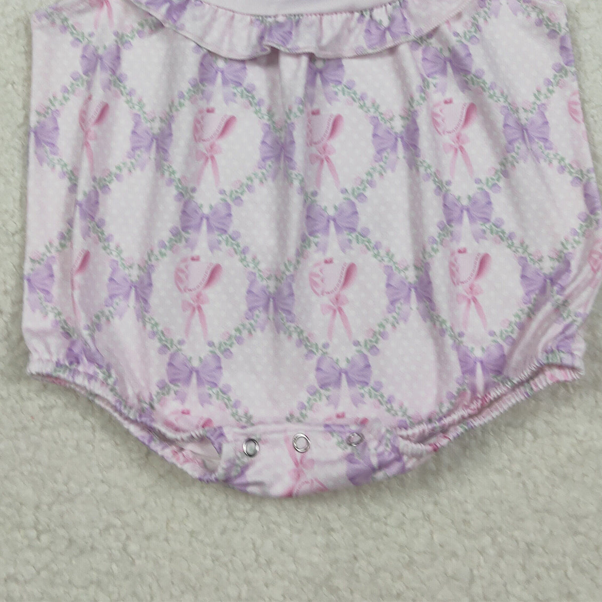 11.11 RTS NO MOQ （In stock）SR3292 Baby Girls Summer Rompers Baby Girls Pink Flutter Sleeve Baby Doll Bow Flowers Ruffle Rompers