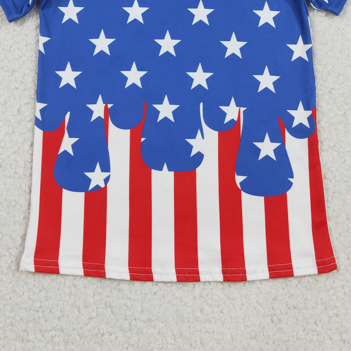BT1741 RTS NO MOQ （In stock ）Baby Boys Short Sleeve Stars Stripe 4th of July T-shirts Top