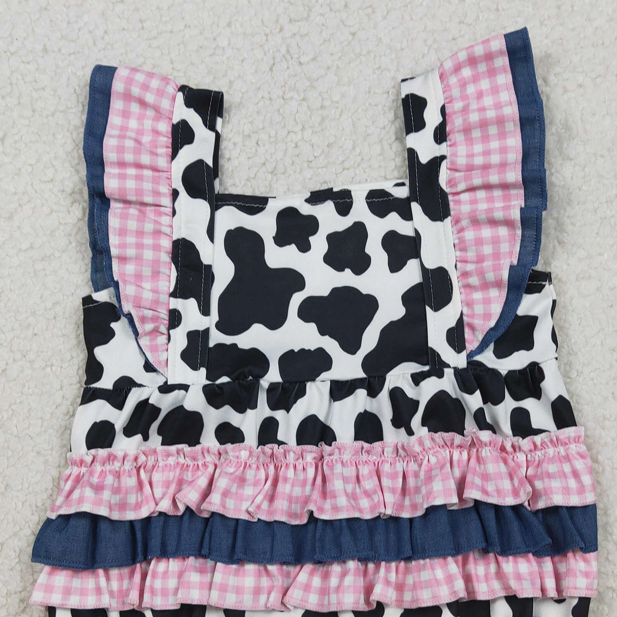 3.31 RTS NO MOQ （In stock）SR3898 Flutter sleeves ruffle baby girls summer romper