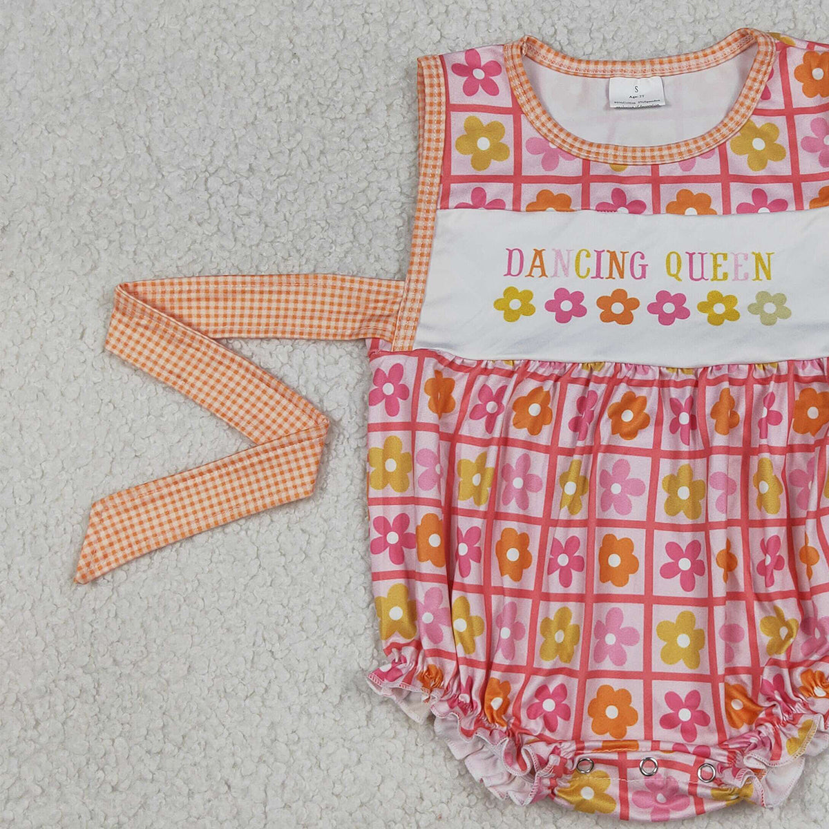 4.14 SR4018 RTS NO MOQ （In stock）Sleeveless dancing queen floral baby girls romper