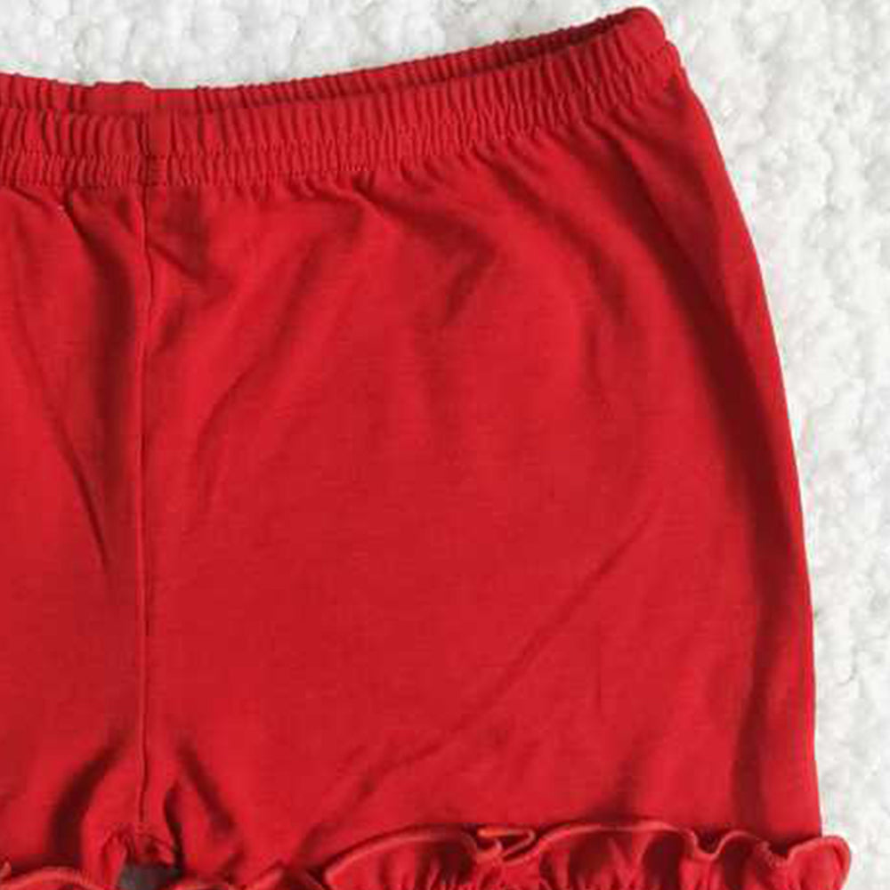 A16-23Red Icing Ruffle Shorts for Girls