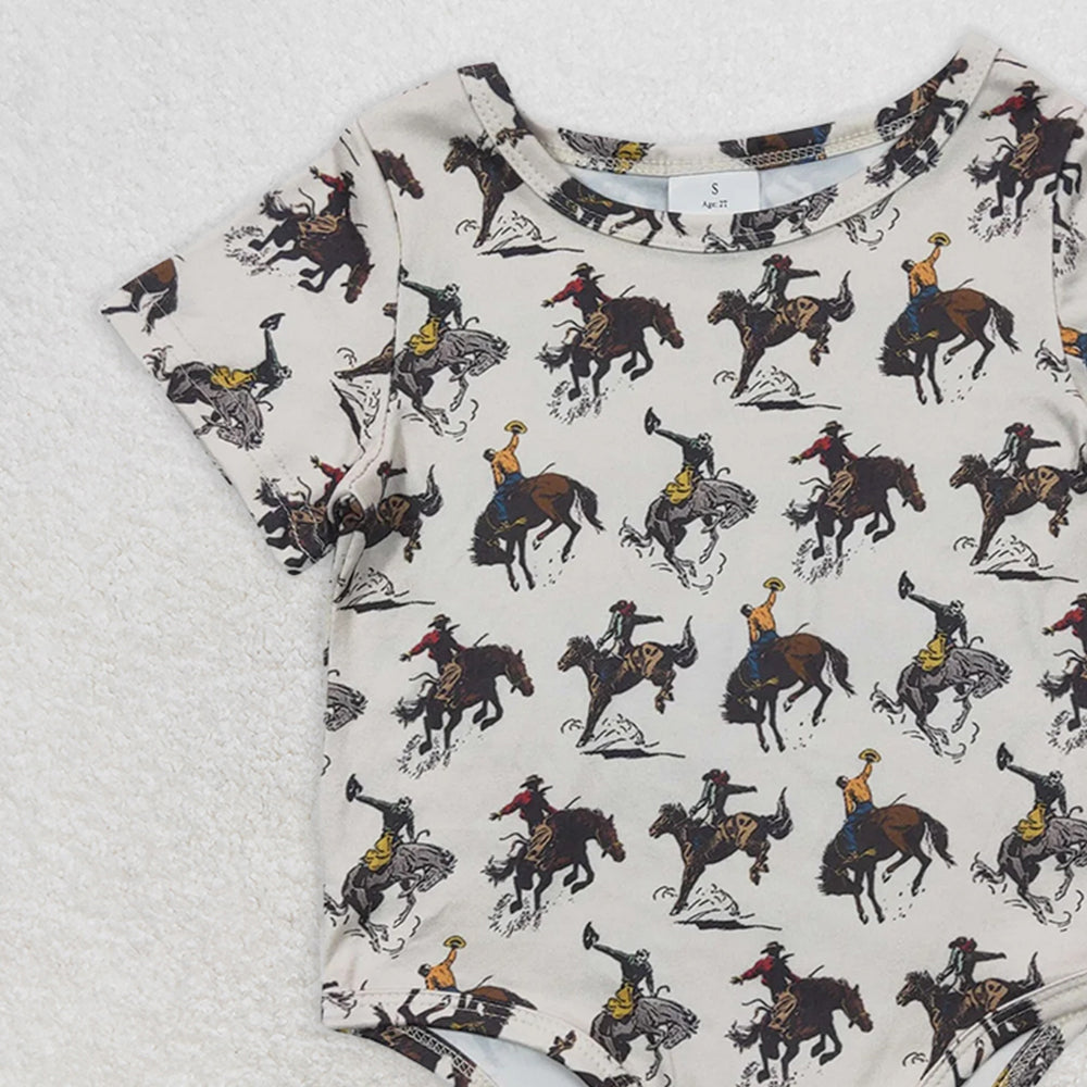 SR0306RTS NO MOQ Baby Boys Summer Rompers  Baby Boys Western Rodeo Summer Rompers
