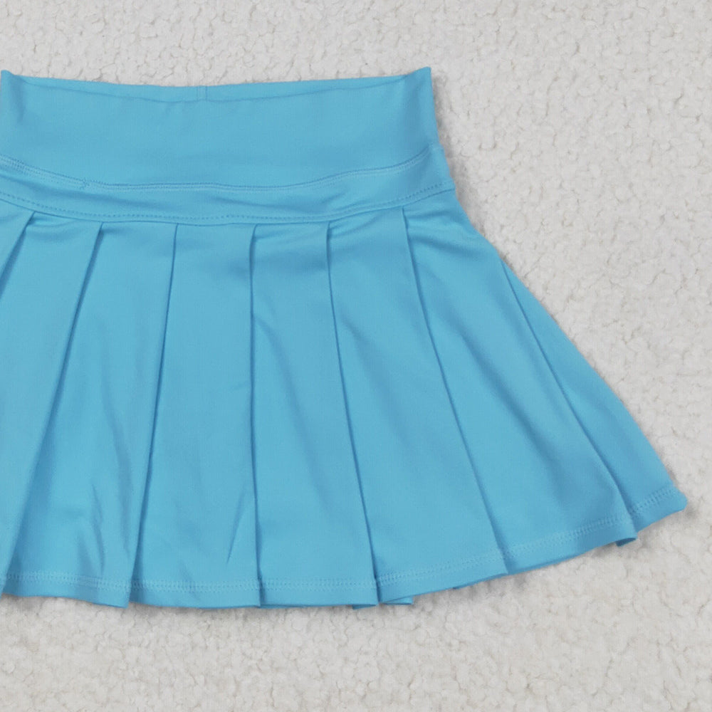 7.23  GLK0082 RTS NO MOQ Baby Girls Summer Yoga Skirt Baby Girls Blue Yoga Active Wear Skirt