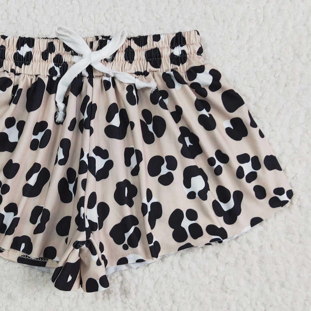 USA Shop (in stock)SS0585 RTS NO MOQ Baby Girls Summer Shorts Baby Girls Black Leopard Summer Shorts Bottoms