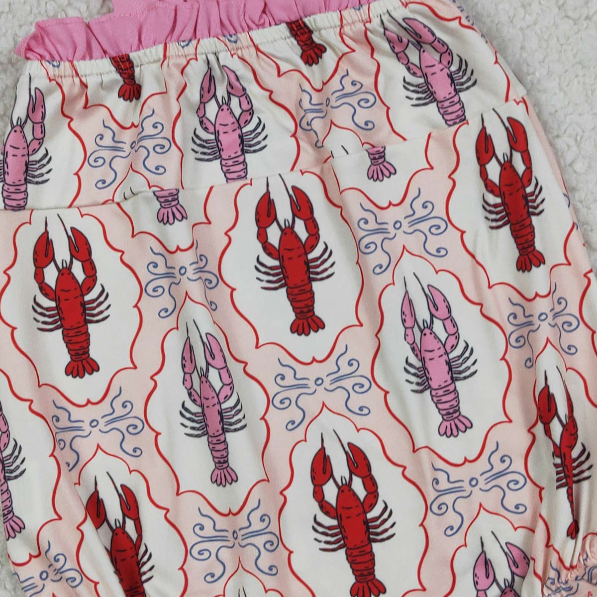 3.27 RTS NO MOQ （In stock）SR4032 Straps ruffle crawfish baby girls summer romper