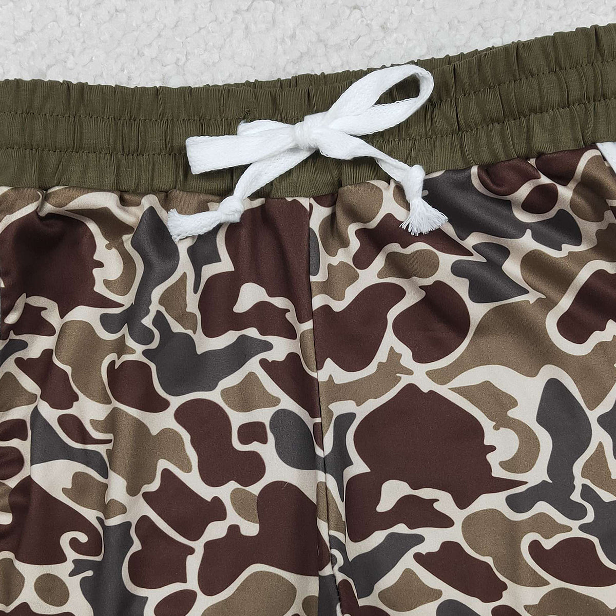 12.19 RTS NO MOQ （In stock）SS0745 Baby Boys Summer Shorts Baby Girls Southern Dark Khaki Camo Shorts Bottom