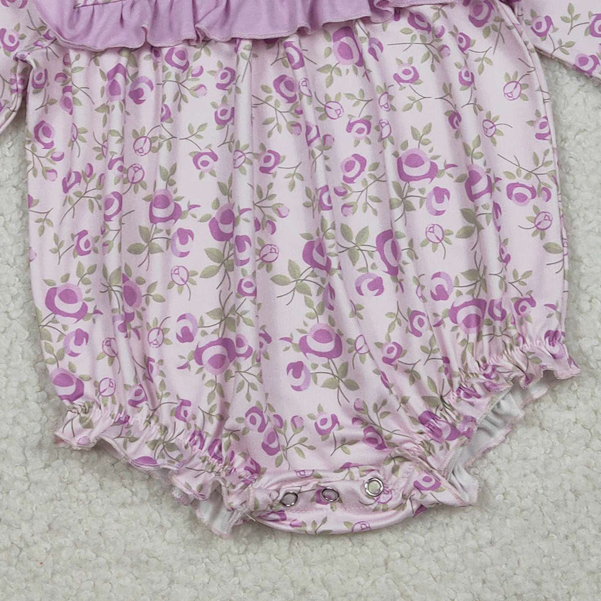 12.9 RTS NO MOQ （In stock）LR2624 Baby Girls Winter Rompers Baby Girls Long Sleeve Flowers Ruffle Rompers