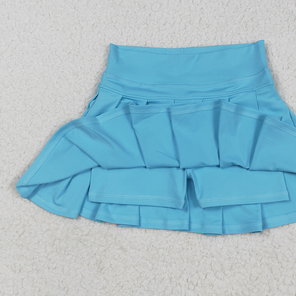 7.23  GLK0082 RTS NO MOQ Baby Girls Summer Yoga Skirt Baby Girls Blue Yoga Active Wear Skirt