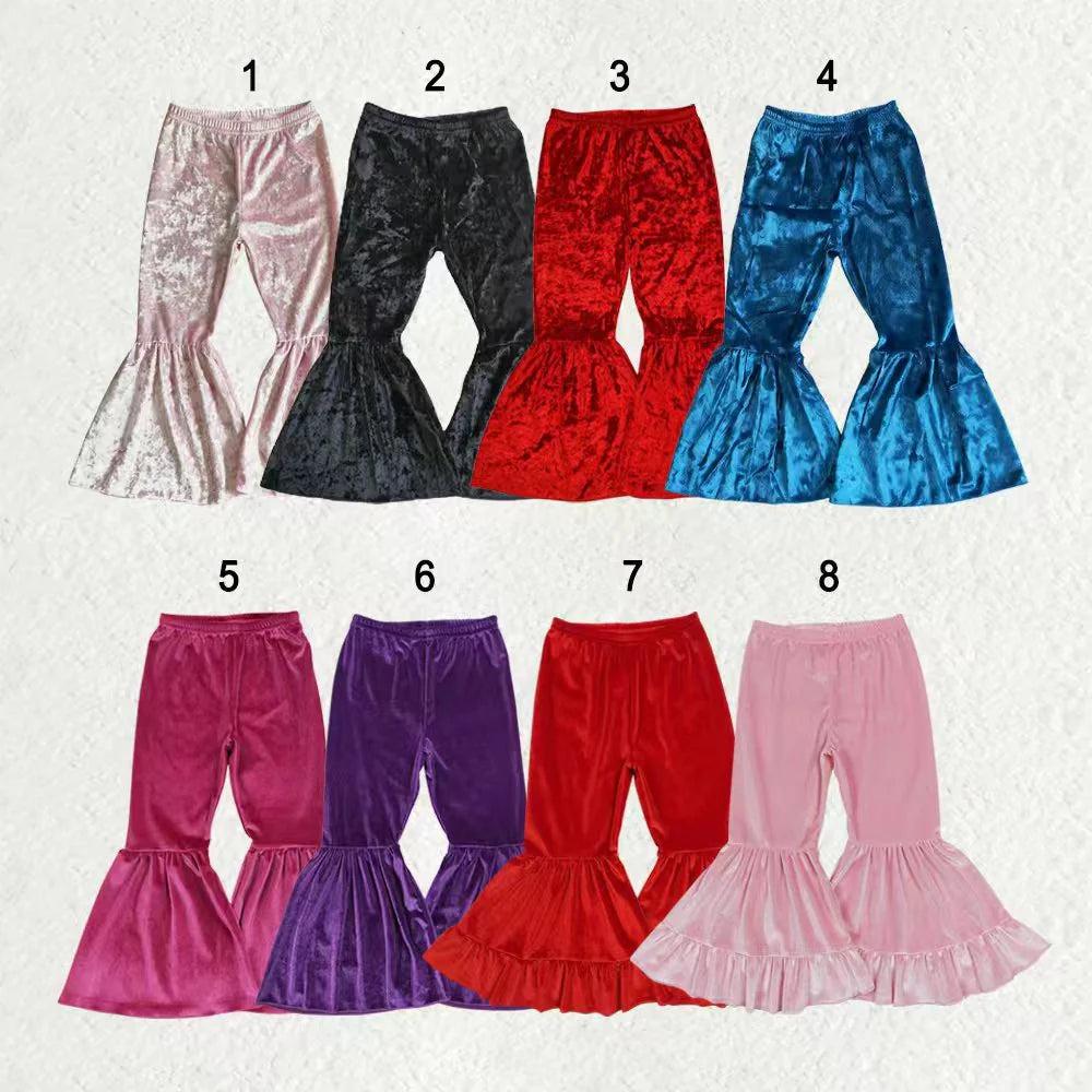 11.19 RTS Sibling Baby Girls Velvet Bell Bottom Pants
