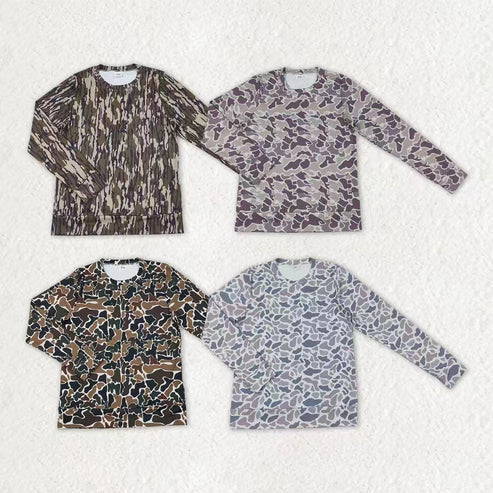 10.10 RTS Sibling Adult Women Camo Long Sleeves Yoga Active Tee Shirts Tops