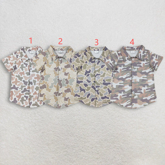 1.12 RST Sibling Baby Boys Short Sleeve Southern Hunting Camo Button Shirts Top