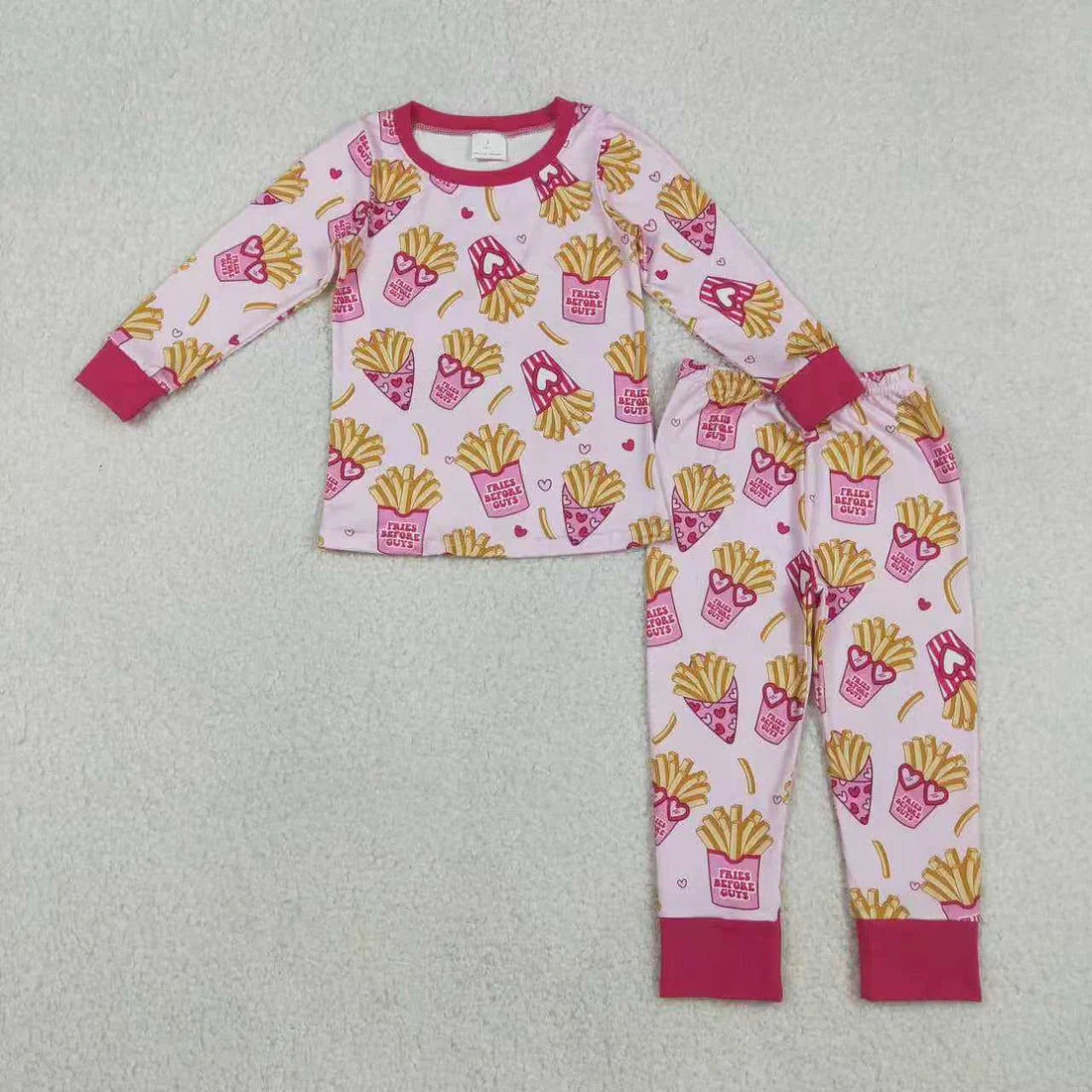 12.2 RTS Sibling Baby Girls Hearts Chip Valentines Pants Pajamas Set Zipper Convertible Rompers