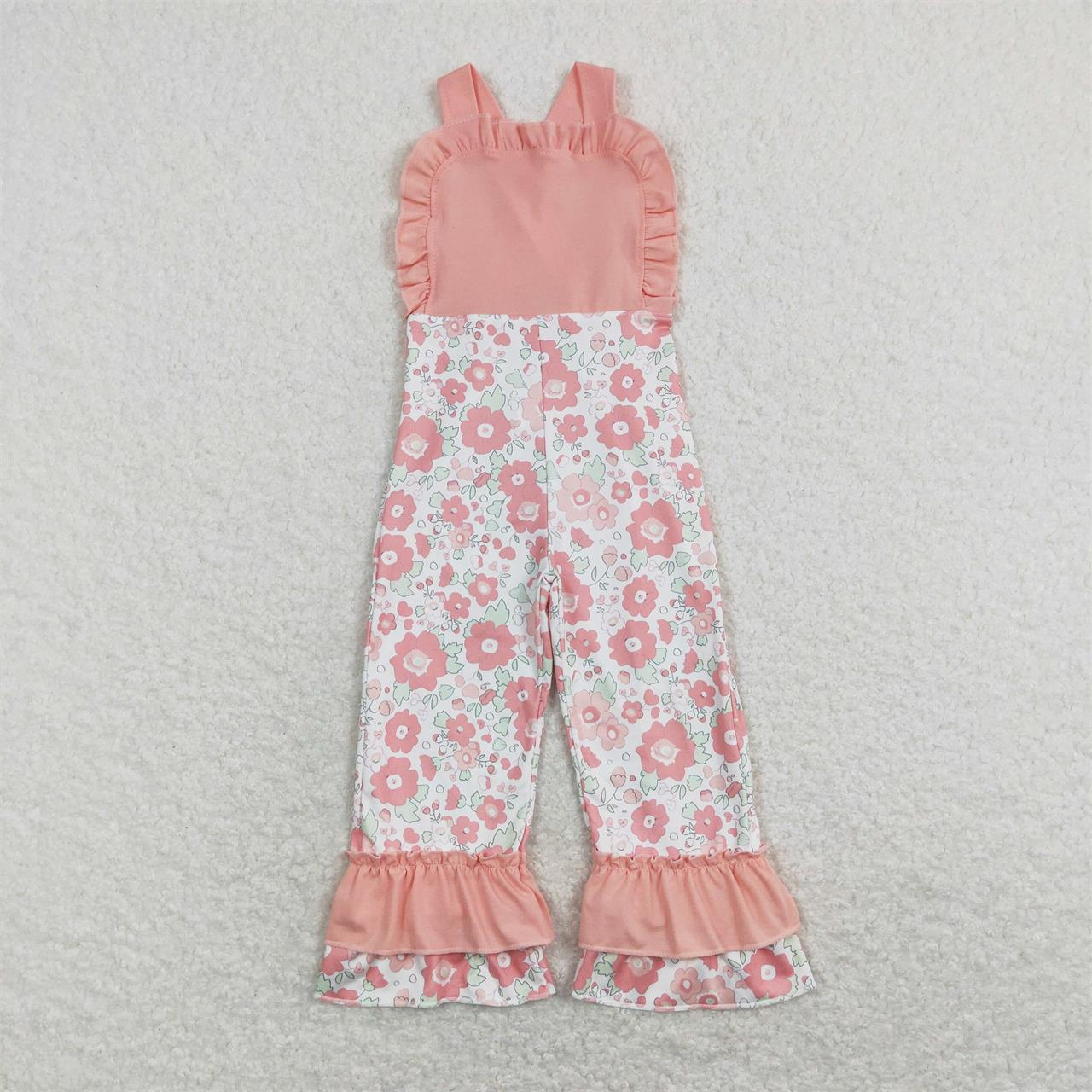 Petal hem overalls: small floral print & leopard print
