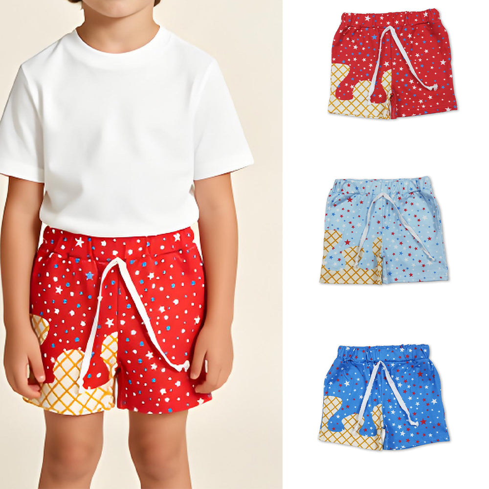 RTS Sibling Light blue stars ice cream boys 4th of july shorts