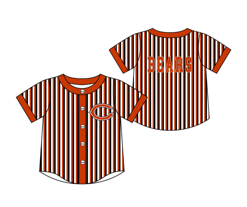 3.5 CUSTOM MOQ 5 Cute Kids Clothing Baby Kids Red Black Stripe Short Sleeve Team T-shirts Top