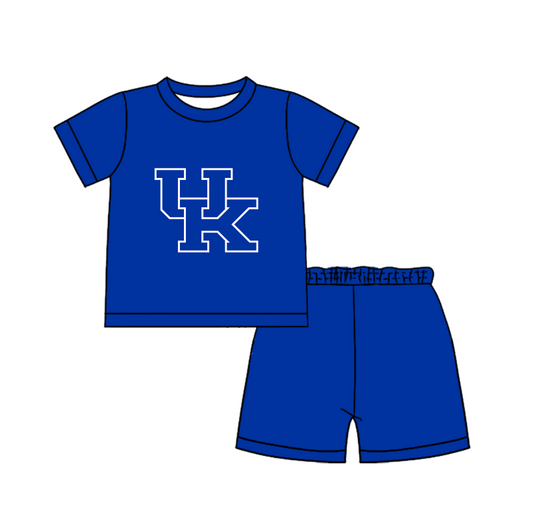 CUSTOM MOQ 5  Cute Comfortable Clothing For Boys Baby Boys Summer Blue UK Top Shorts Clothes Sets