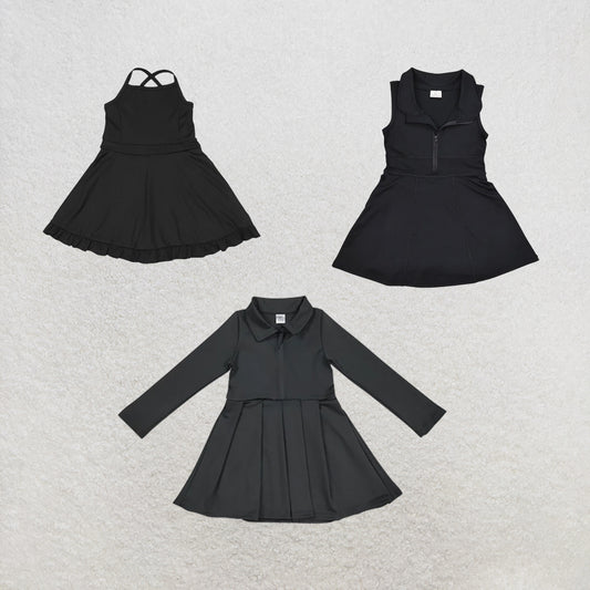 RTS Sibling Sleeveless Black sleeveless zipper athletic dress with shorts