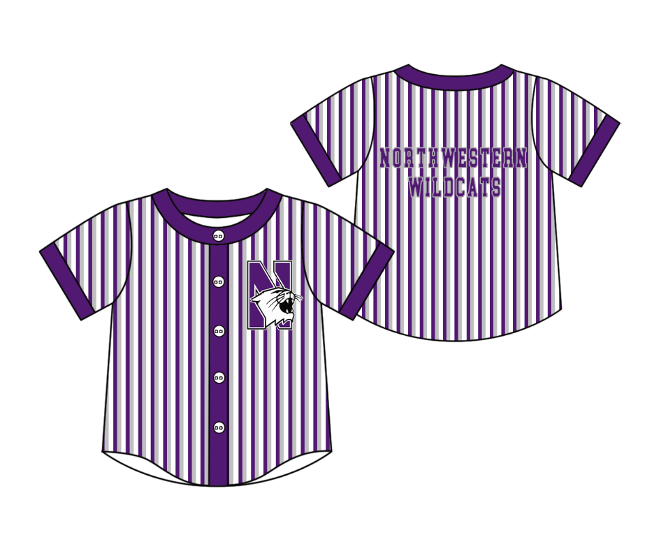 3.5 CUSTOM MOQ 5 Cute Kids Clothing Baby Kids Purple Gray Stripe Short Sleeve Team T-shirts Top
