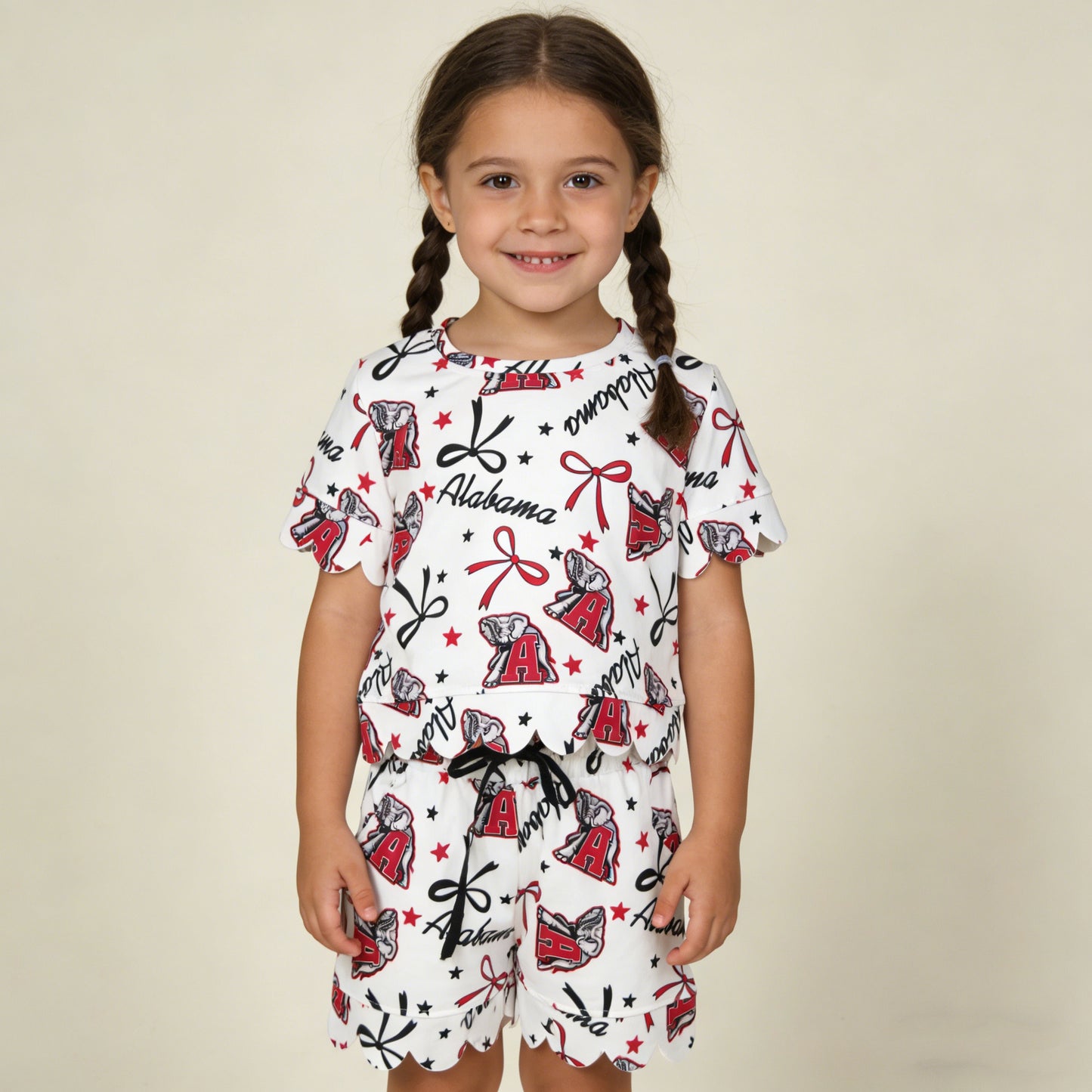 4.1 GSSO3253 RTS NO MOQ （In stock ）Short sleeves plaid dog football top shorts kids team outfits
