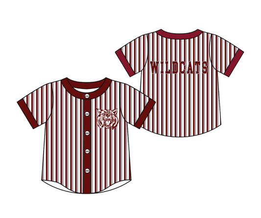 3.6 CUSTOM MOQ 5 Cute Kids Clothing Baby Kids Red Gray Cat Stripe Short Sleeve Team T-shirts Top