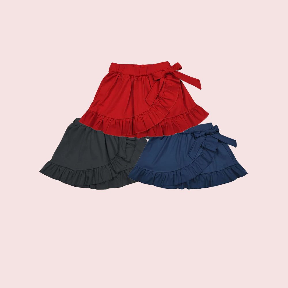 RTS Sibling bow ruffle kids girls summer active yoga skirt
