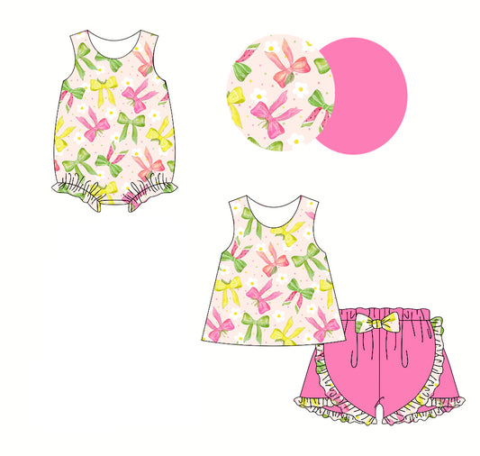 Girls Sleeveless Watermelon Print Top with Ruffle Shorts Summer Clothing Set for Kids