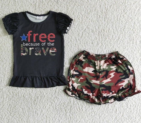 A10-4 Kids girls clothes short sleeves top with shorts set-promotion 2024.3.16 $2.99