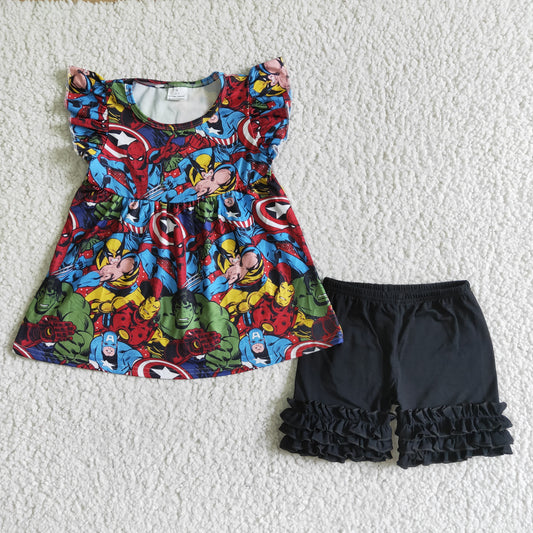 A11-11 Kids girls clothes short sleeve with shorts set-promotion 2024.5.03 $2.99