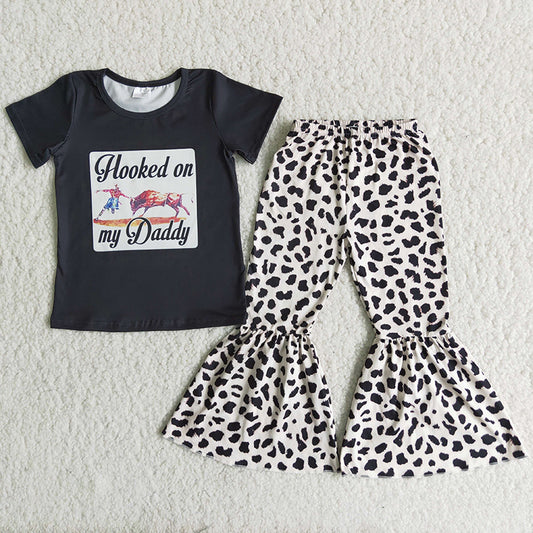 A11-22 Kids girls clothes short sleeves top with trousers set-promotion 2024.4.20 $2.99